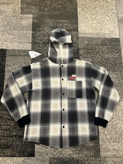 Nike supreme cheap plaid hoodie