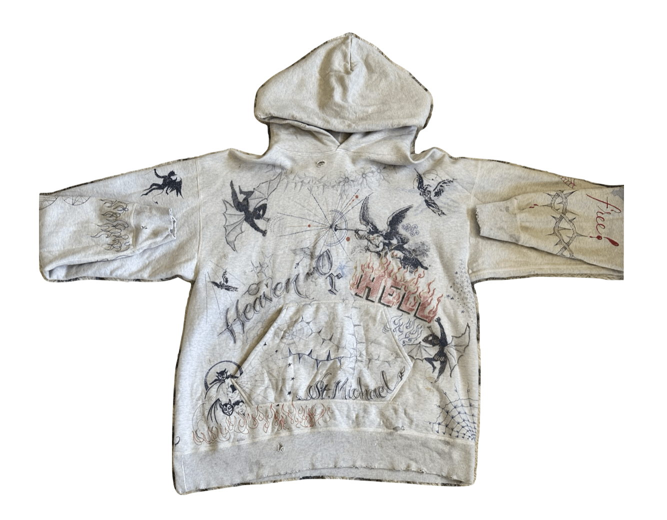 image of Saint M X Dr Woo Hoodie in Off White, Men's (Size XL)