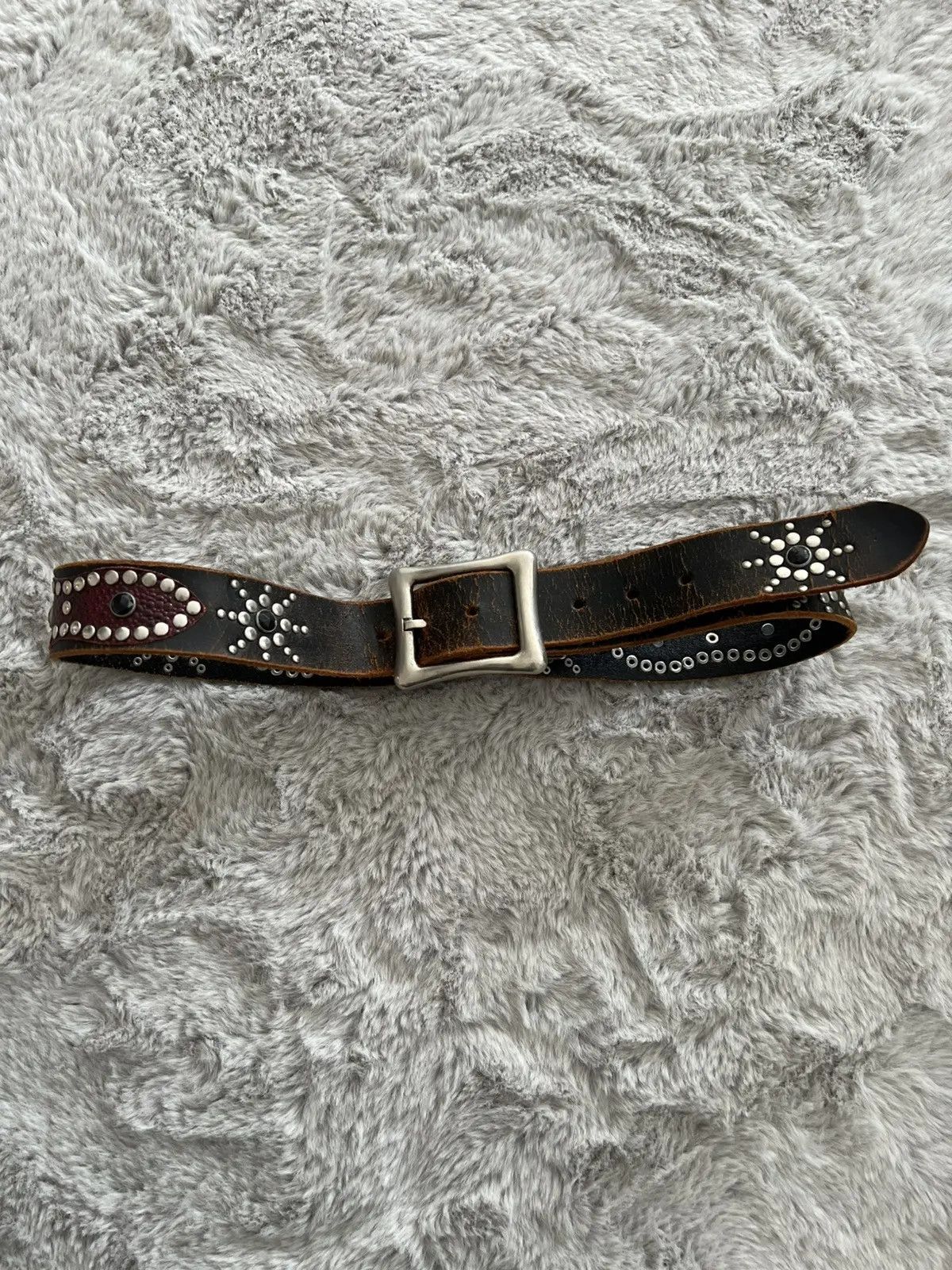 Vintage Vintage Studded Leather Belt Size 32 - 1 Thumbnail