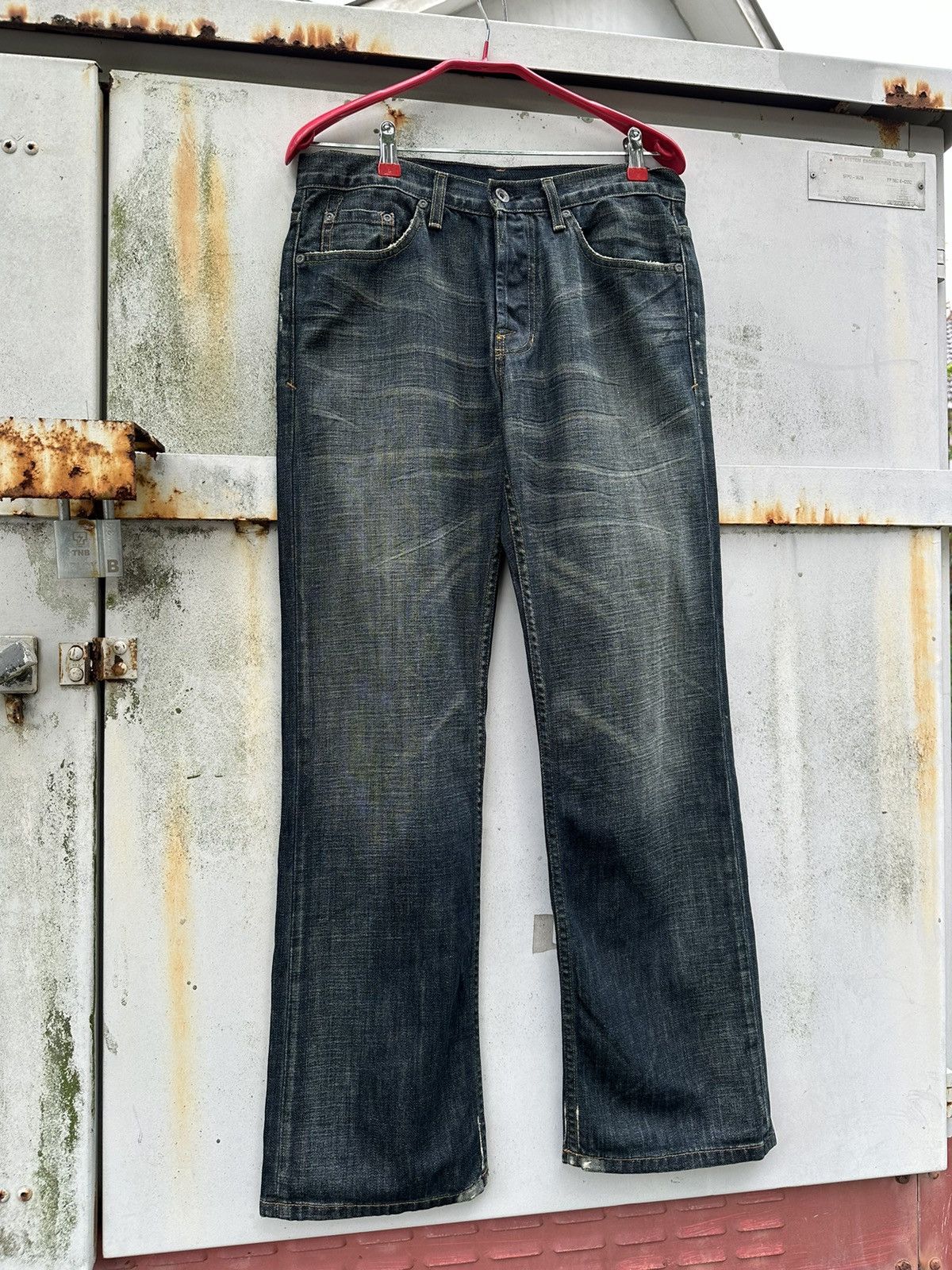 Salvage 👹Vintage Selvedge Bootcut Jeans Made In USA Size US 30 / EU 46 - 7 Thumbnail