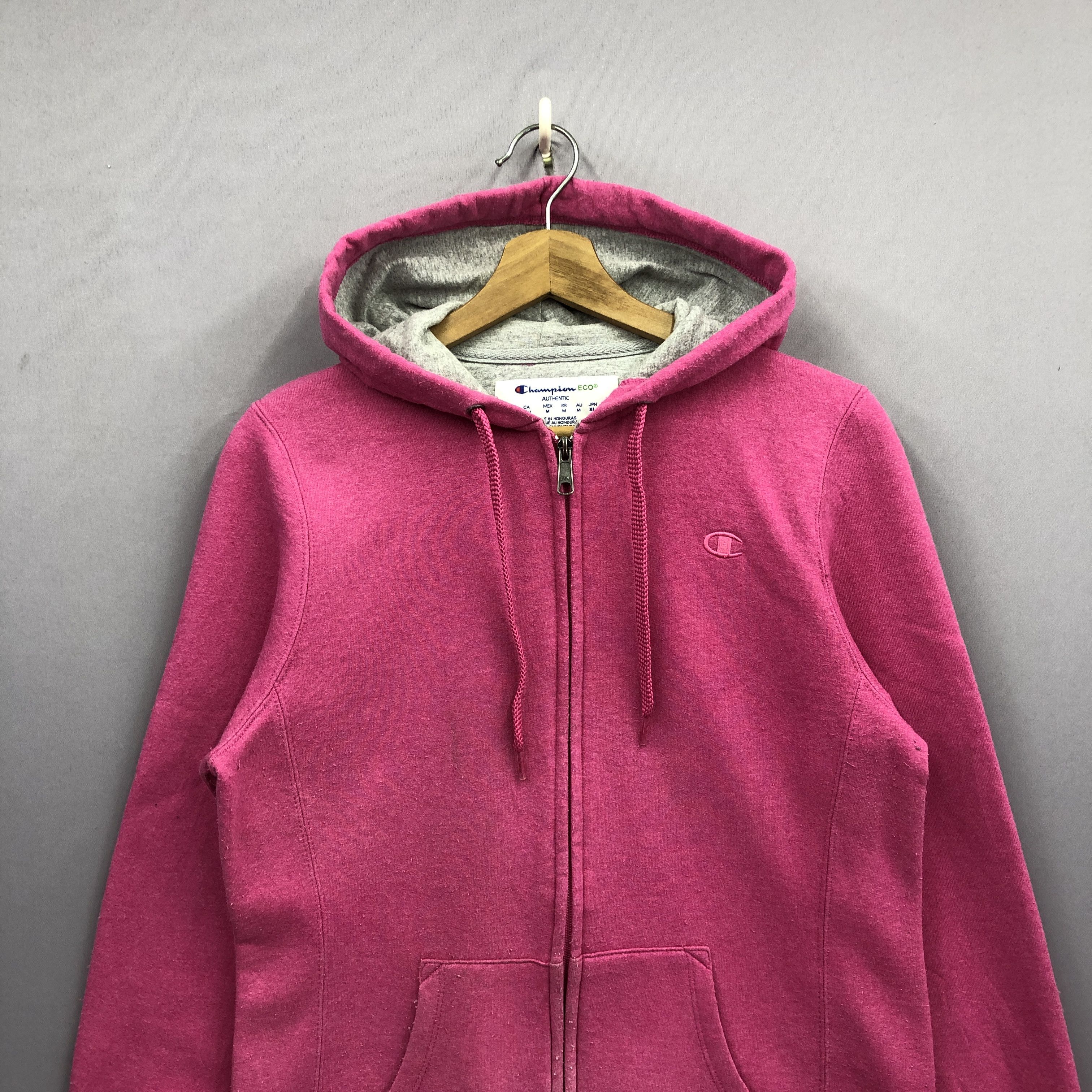 Champion Vintage Champion Pink Hooded Sweater Hood Zipper Sweatshirt Size US M / EU 48-50 / 2 - 3 Thumbnail