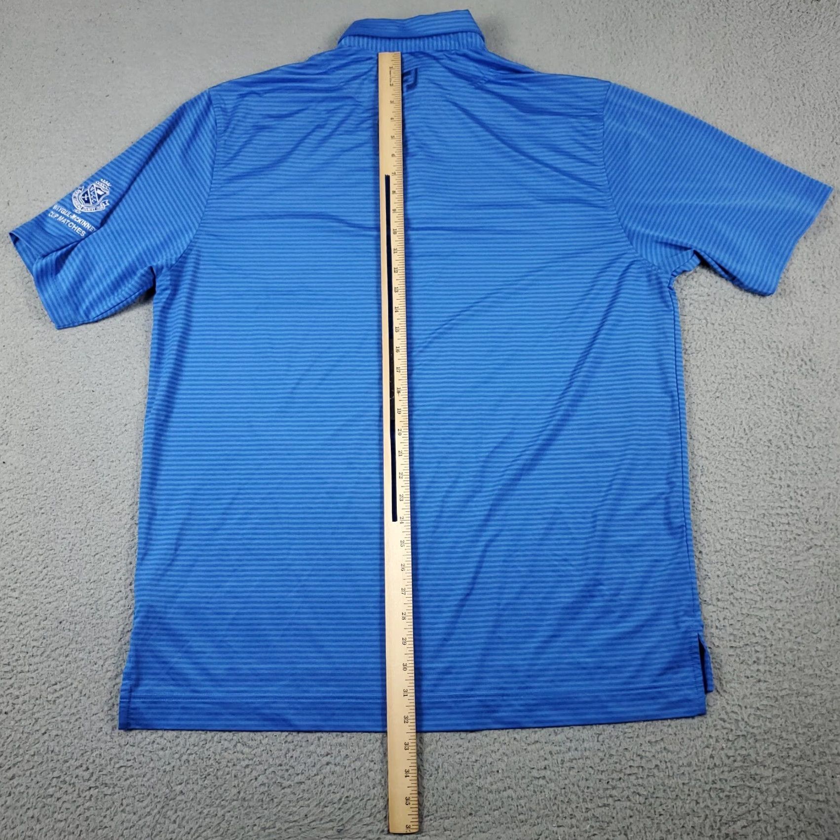 Footjoy FJ Polo Shirt Mens XL Blue Striped Golf Short Sleeve Shirt Polo Size US XL / EU 56 / 4 - 5 Thumbnail