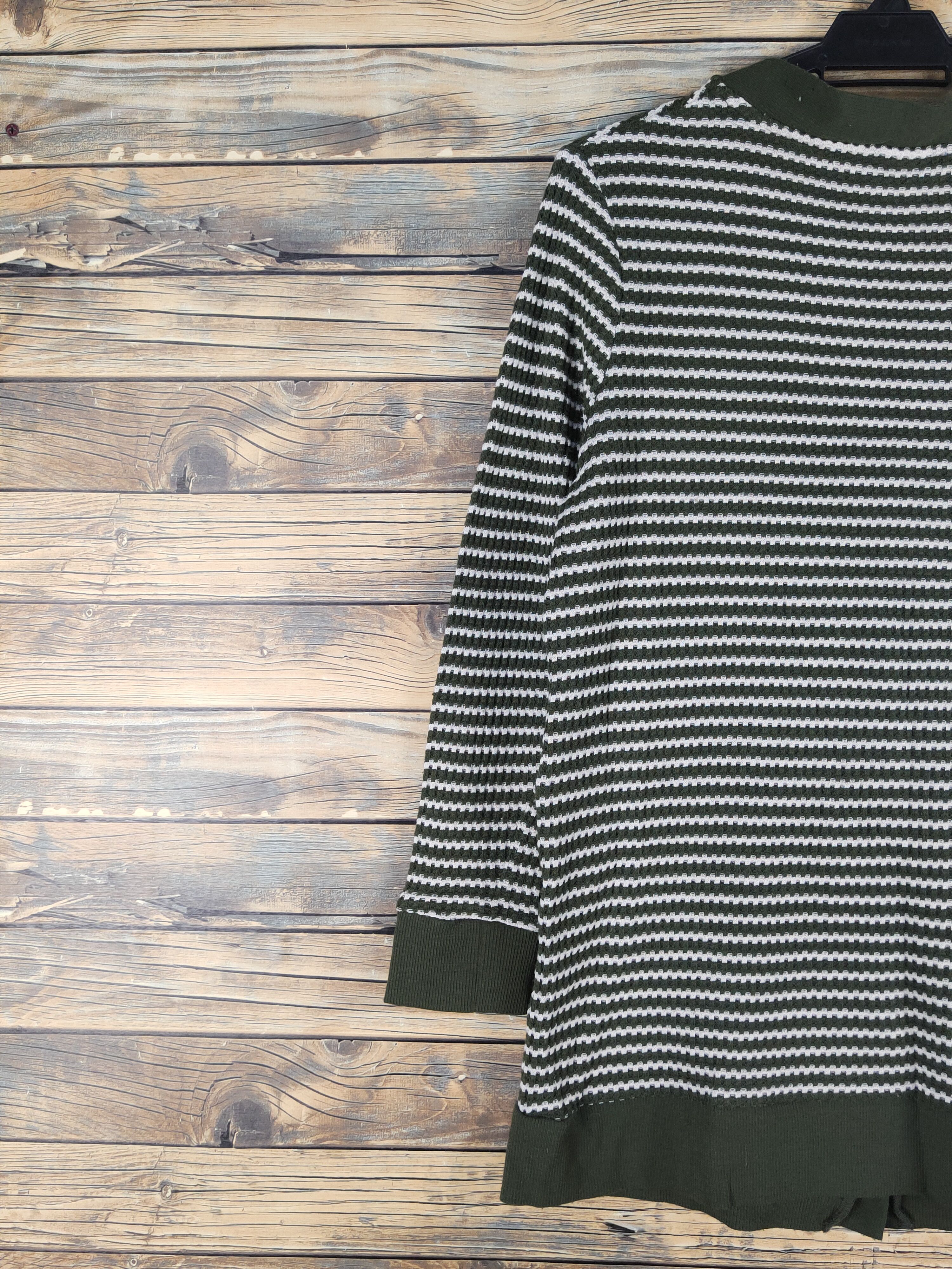 Homespun Knitwear × Japanese Brand Mix Olive stripe Knitwear Cardigan #W1354 Size US M / EU 48-50 / 2 - 8 Thumbnail