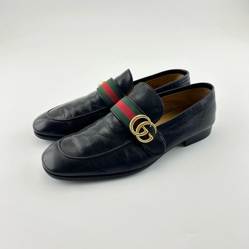 Gucci Gucci Black Double G Stripe Casual Shoes 0079 Size US 8 / EU 41 - 1 Thumbnail