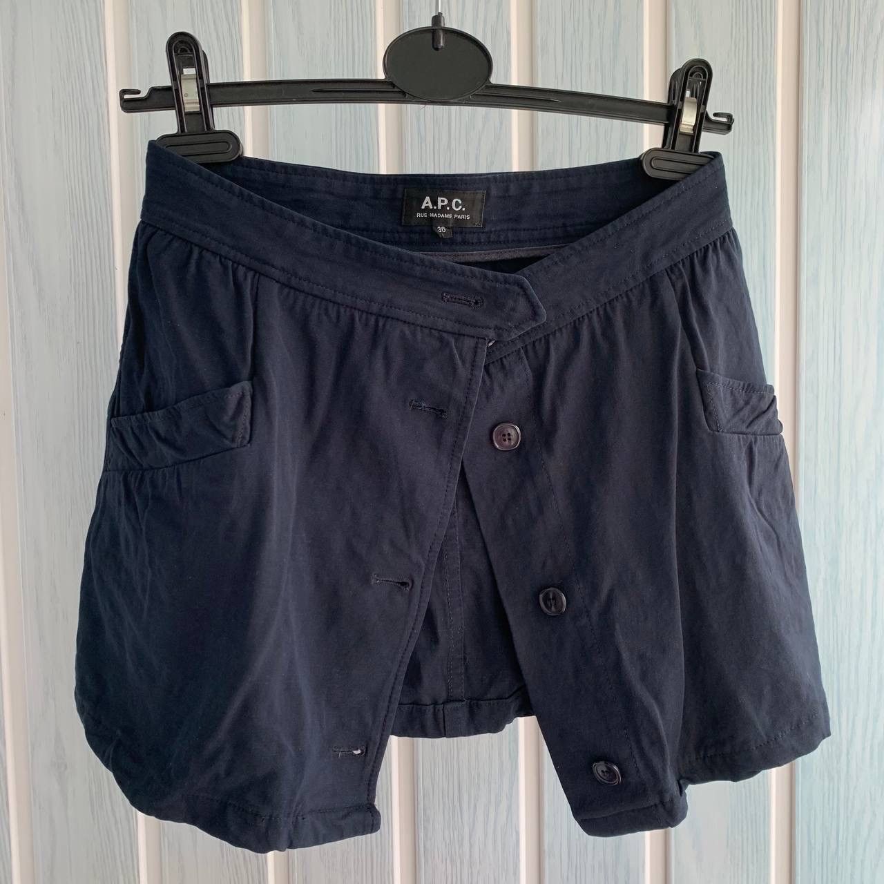 A.P.C. × Designer × Japanese Brand A.P.C. Rue Madame Paris Blue Viscose & Rami A-Line Skirt Size 26" / US 2 / IT 38 - 2 Thumbnail