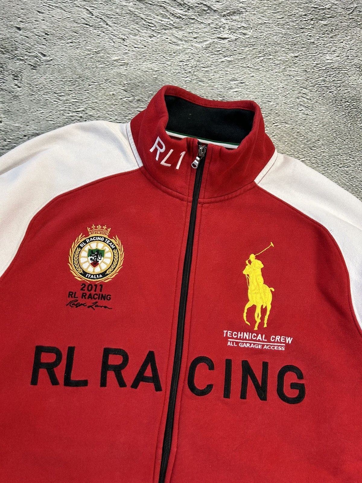 Polo Ralph Lauren × Ralph Lauren × Vintage Chief Keef Polo Ralph Lauren zip sweatshirt Italia racing Size US XL / EU 56 / 4 - 2 Thumbnail
