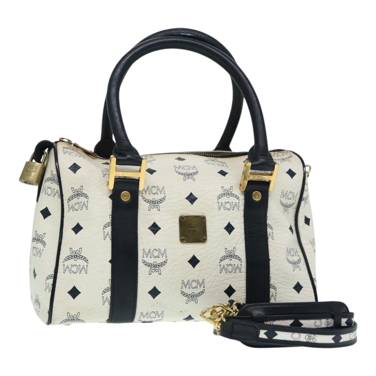 MCM Visetos White Leather Handbag (Pre-Owned) Size ONE SIZE - 1 Thumbnail