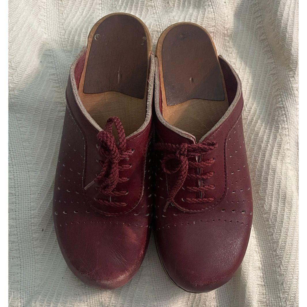 Vintage Rare VTG 70's Olof Daughters Wooden Clogs Made in Sweden Size US 7 / IT 37 - 3 Thumbnail