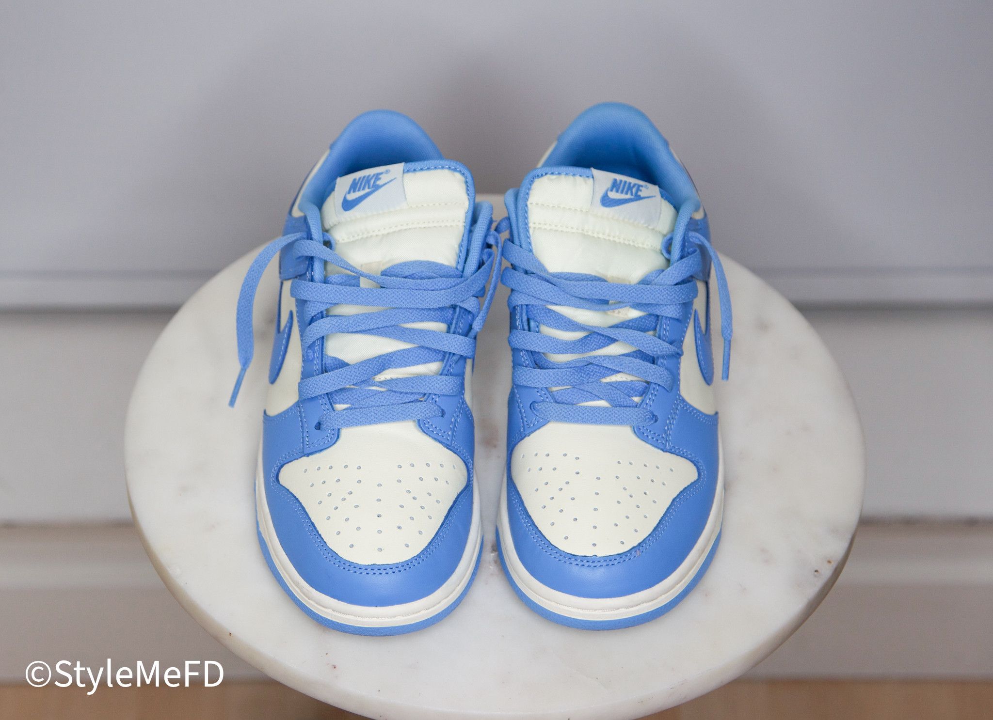 Nike NIKE OFF-WHITE & BLUE DUNK LOW RETRO SNEAKERS Size US 8.5 / EU 41-42 - 2 Thumbnail
