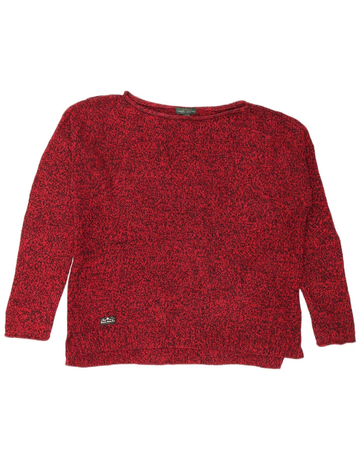 Ralph Lauren Womens Boat Neck Jumper Sweater UK 16 Large Red Flecked Size XL / US 12-14 / IT 48-50 - 1 Thumbnail