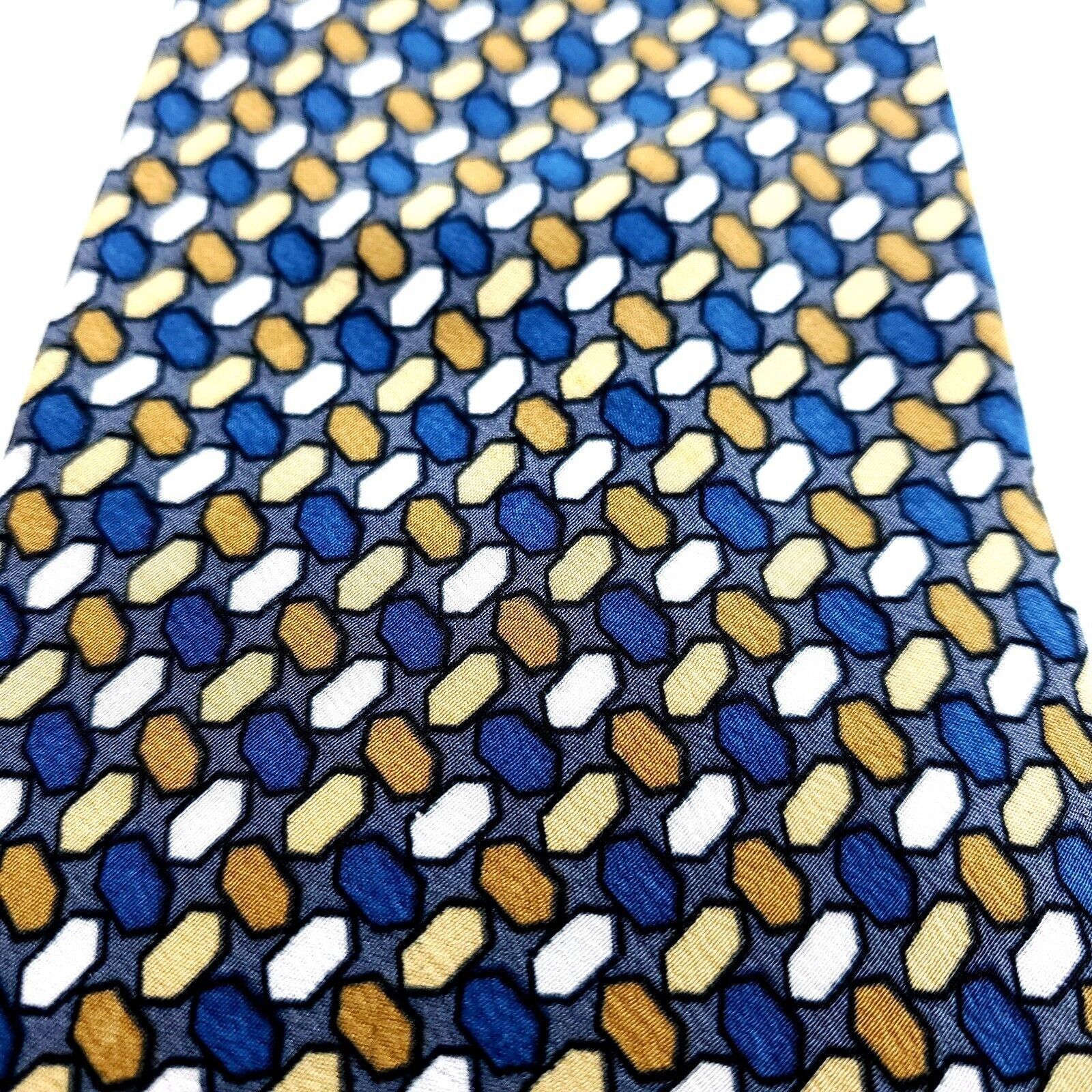 Principe Principe Red Tan White Geometric Print Wide Silk Tie Size ONE SIZE - 2 Thumbnail
