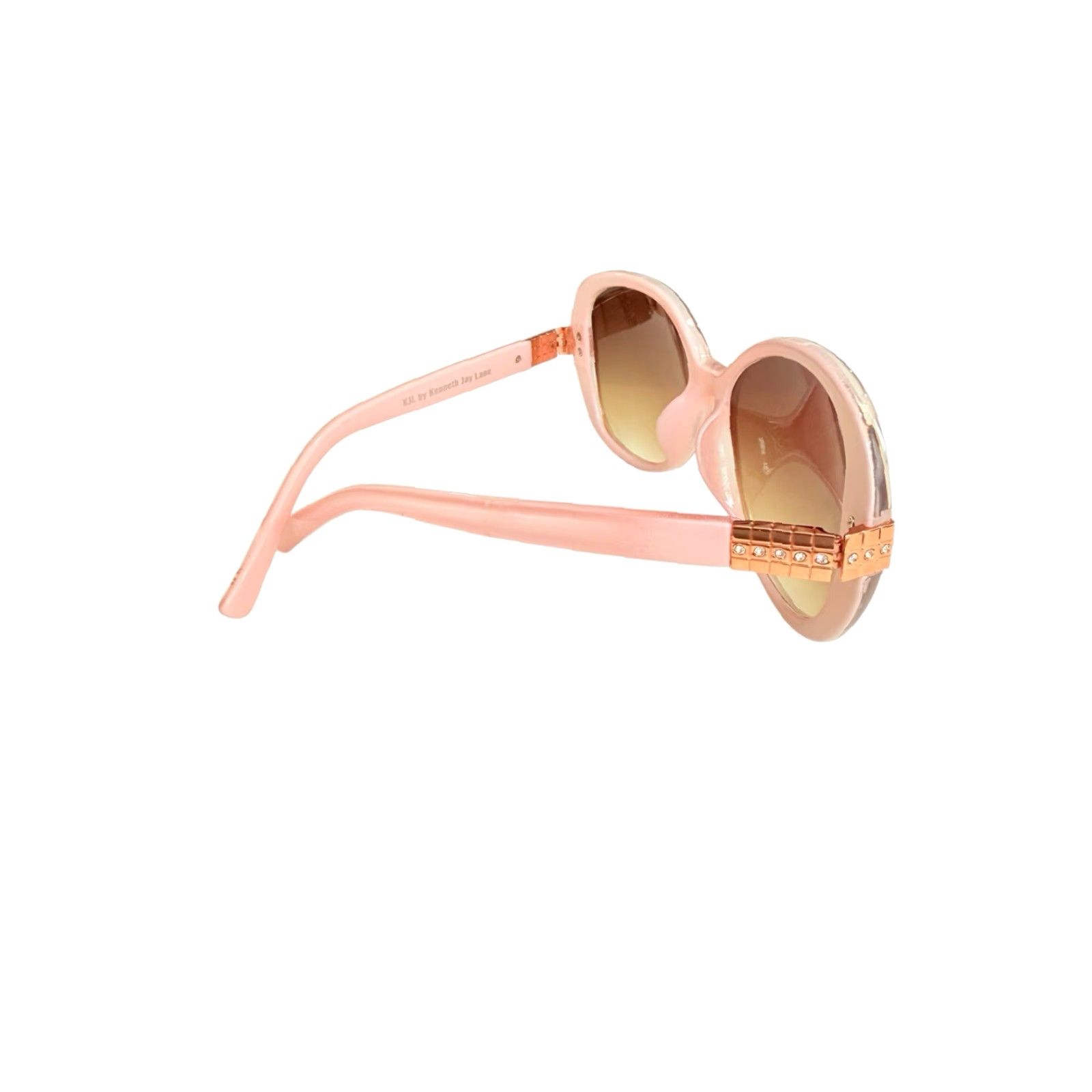 Kenneth Jay Lane VINTAGE Kenneth Jay Lane KJL-41238 Blush Retro Sunglasses Jackie O Pink Bling Sunglasses Unisex Adult Pink Brown Gradient Glam Rock Size ONE SIZE - 7 Thumbnail