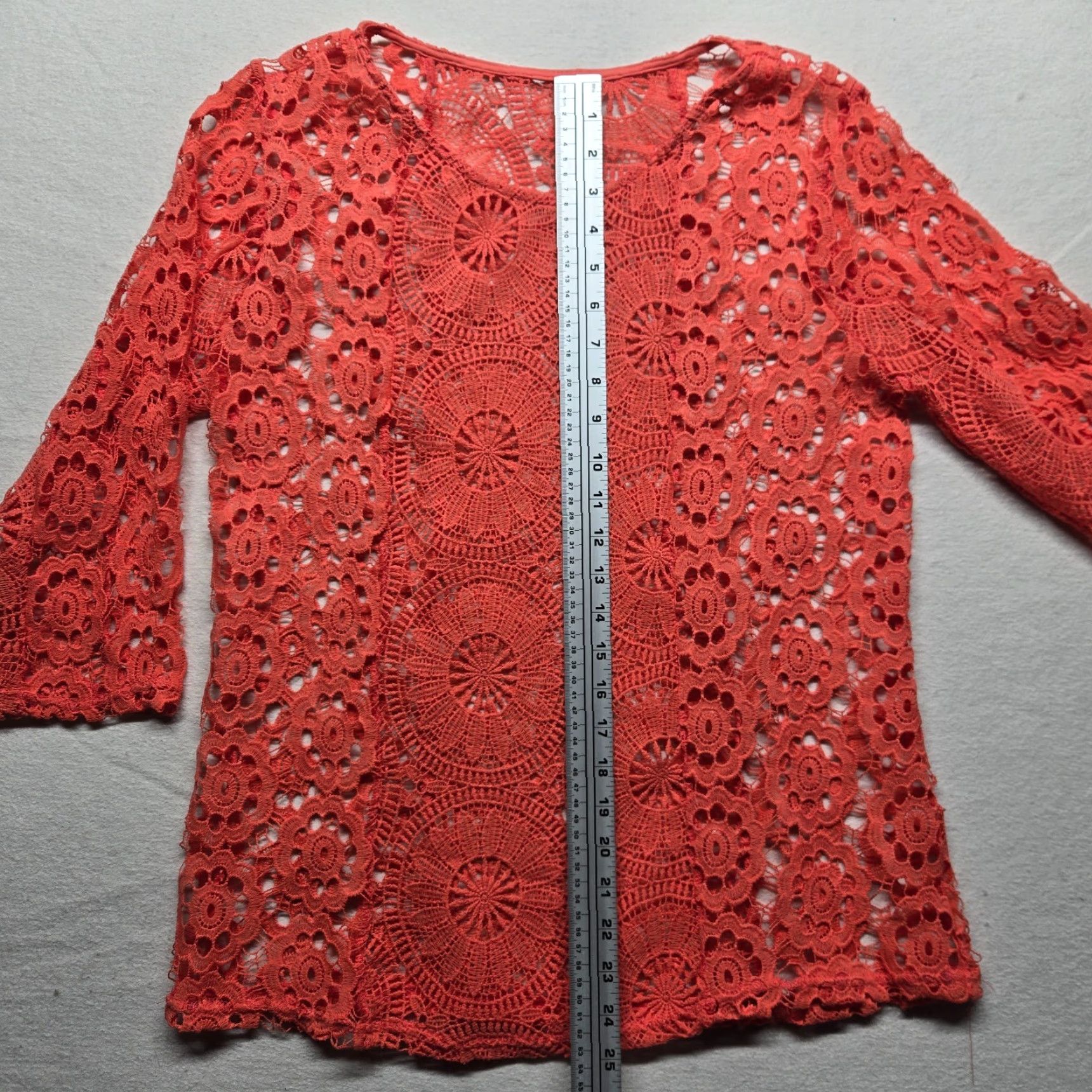 Vintage VINTAGE Shirt Adult L Red Solid Crochet Lace Boho Cottagecore 60s 70s Fairytale Floral Western Womens Size L / US 10 / IT 46 - 5 Thumbnail