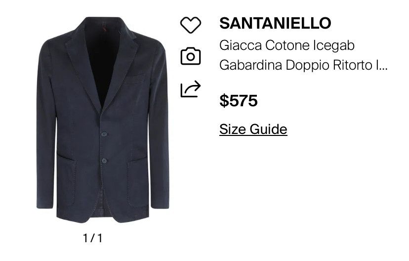 Other Santaniello Icegab Navy Cotton / Linen Jacket rrp575$ Size 50S - 2 Thumbnail