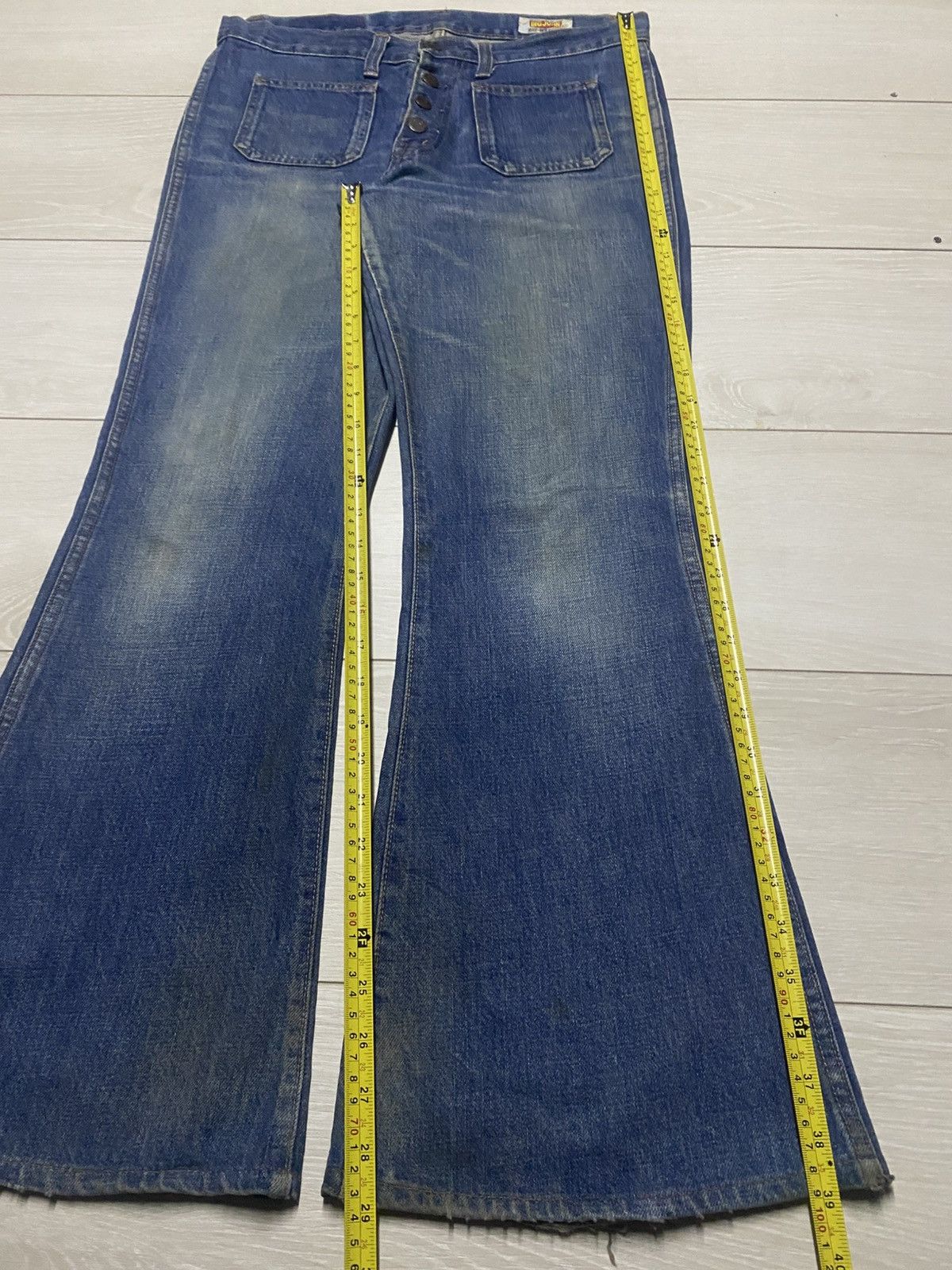 Big John Big John Full Button Distressed Super Flare Bush Pants Size US 33 - 12 Thumbnail