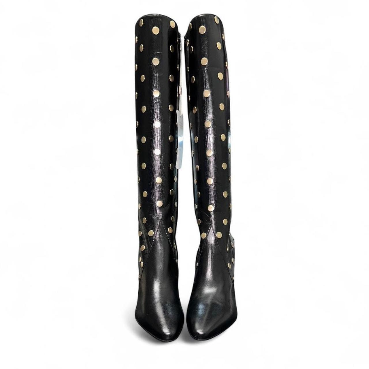 Saint Laurent Paris SAINT LAURENT Black knee-high Gold Stud leather boots Size US 9 / IT 39 - 13 Thumbnail
