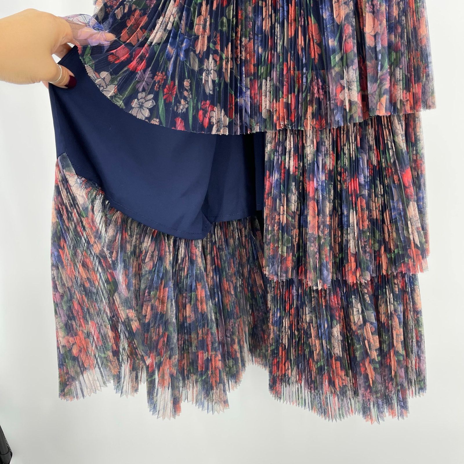 Hutch Hutch | NWT Rosey Gown Navy Tropical Garden Tulle Maxi 0 Size XS / US 0-2 / IT 36-38 - 10 Thumbnail