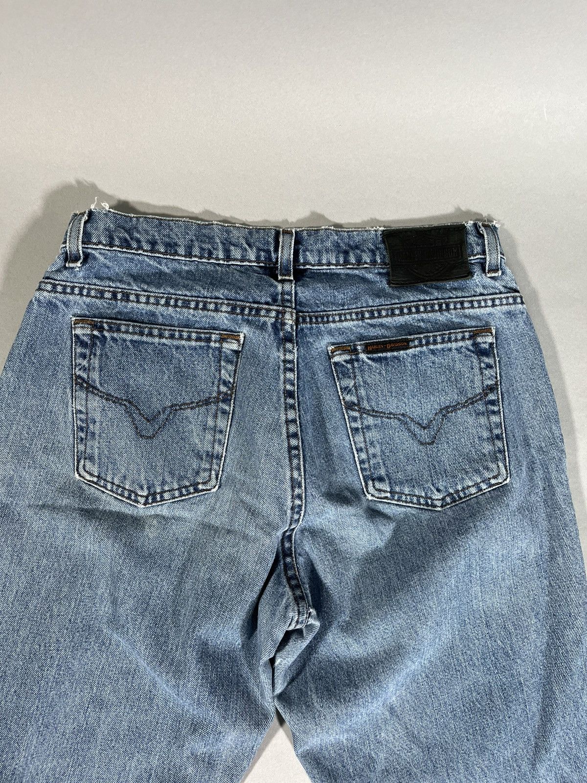Harley Davidson Y2K Upcycled Harley Davidson Blue Jeans Size 30" / US 8 / IT 44 - 10 Thumbnail