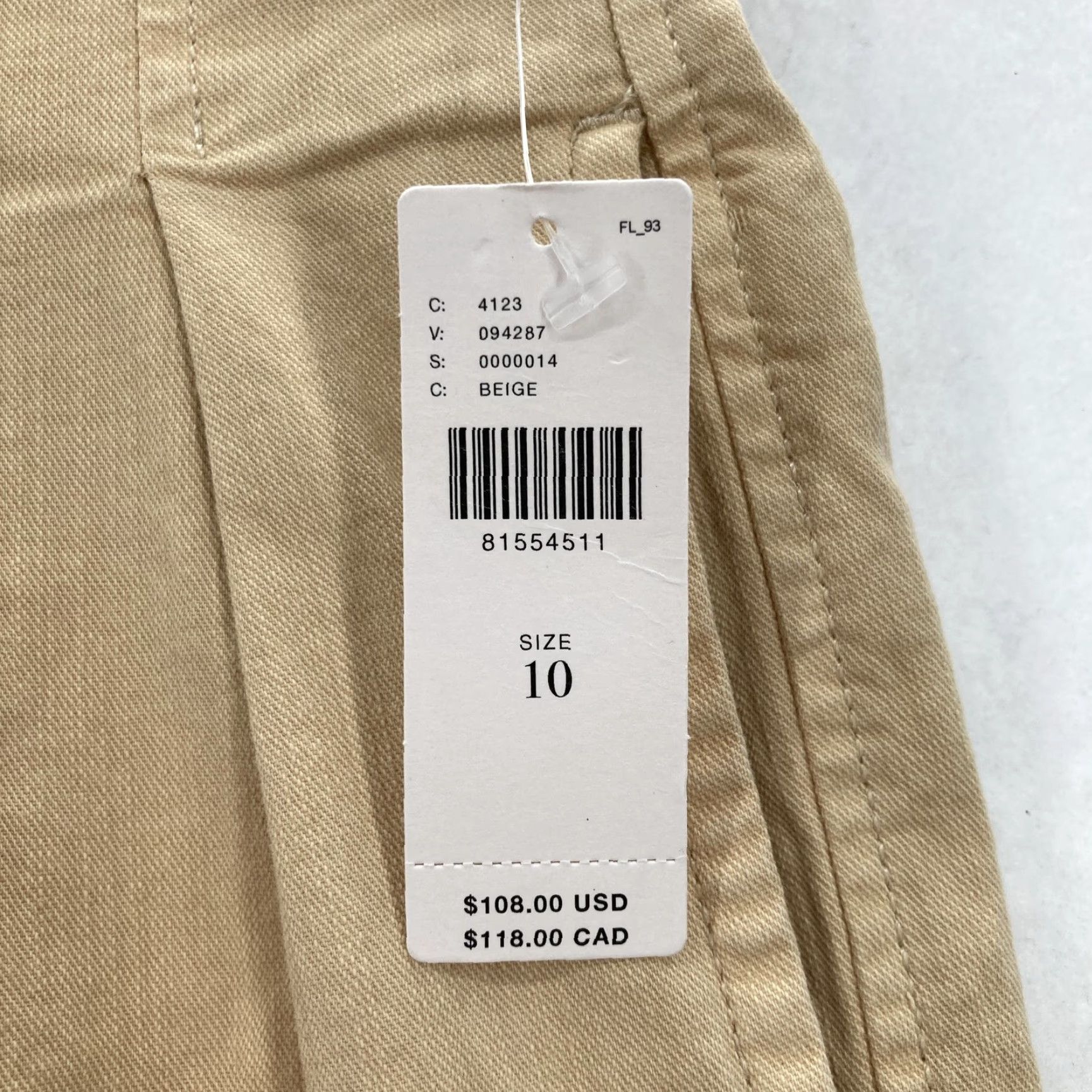 Vintage Maeve Pants Womens 10 Beige Wide Leg Pleated Crop Stretch Twill Front Pockets Zip Button Preppy Workwear Casual Size 32" / US 10 / IT 46 - 4 Thumbnail