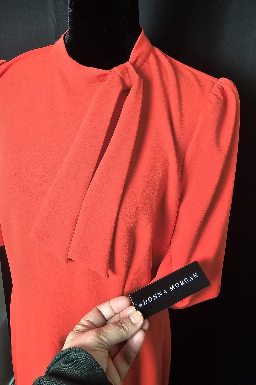Other NWT Donna Morgan Dress Red Womens Size 12 Neck Tie Detail Size XL / US 12-14 / IT 48-50 - 3 Thumbnail