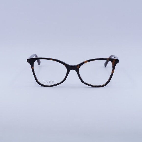Gucci Gucci GG1360O 002 Eyeglasses Dark Havana 53mm Cat Eye Frame Size ONE SIZE - 4 Thumbnail