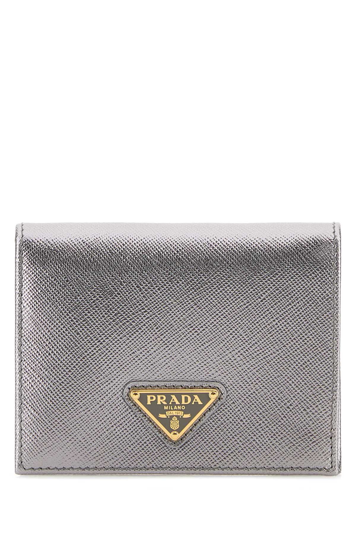 Prada Silver Leather Wallet Size ONE SIZE - 1 Thumbnail