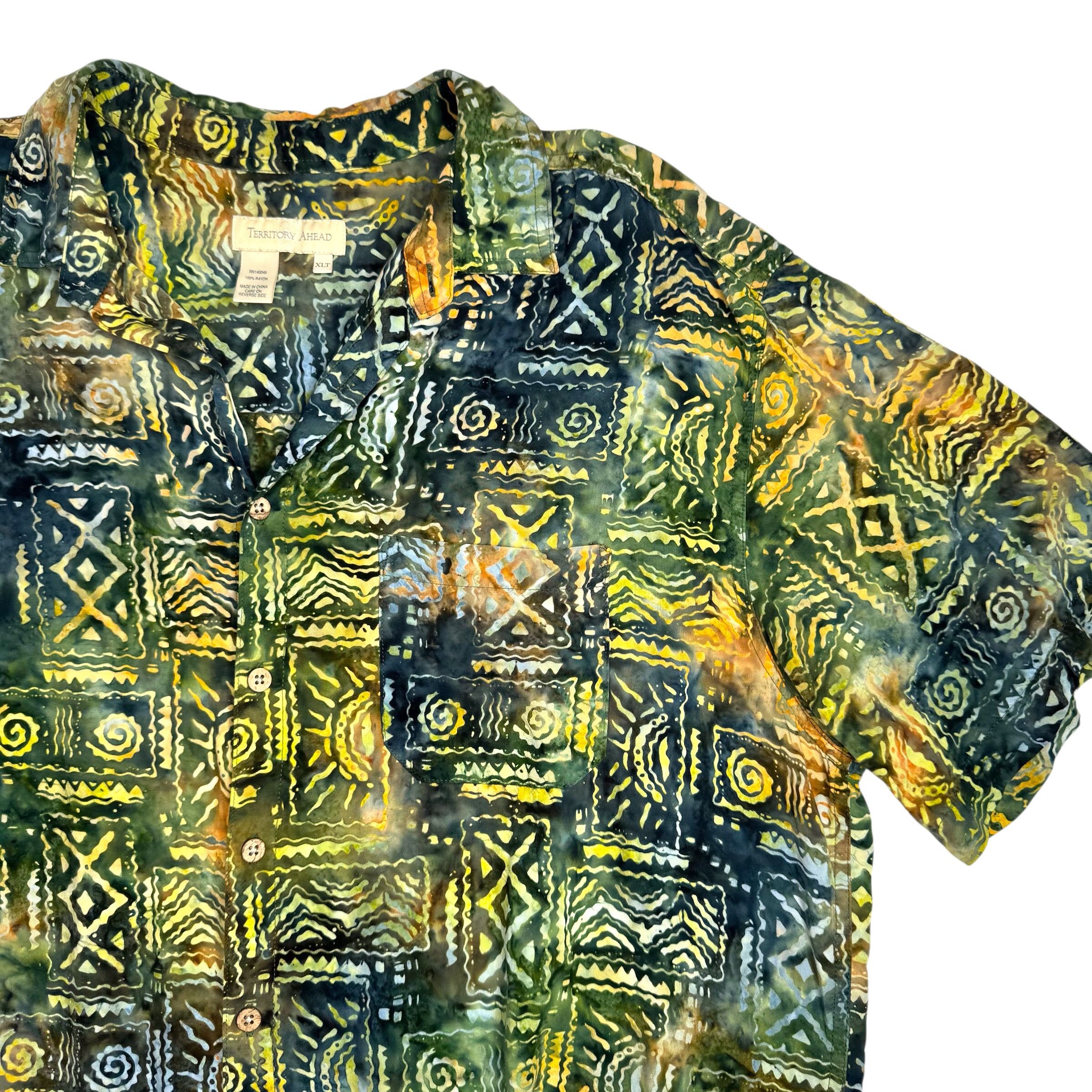 The Territory Ahead Vintage Territory Ahead Tie Dye Batik Rayon Tribal Shirt Size US XL / EU 56 / 4 - 1 Thumbnail