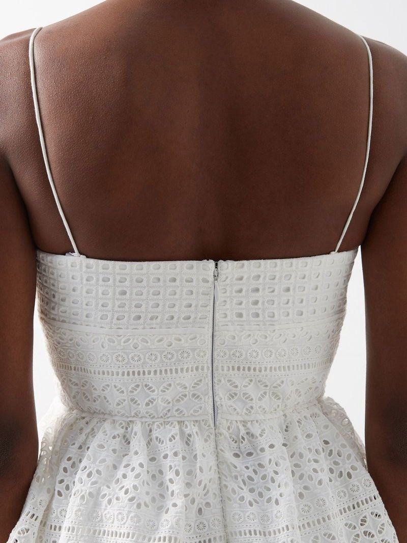 Self-Portrait SELF-PORTRAIT Tiered Broderie-Anglaise Midi Dress size 6 NWT Size M / US 6-8 / IT 42-44 - 4 Thumbnail