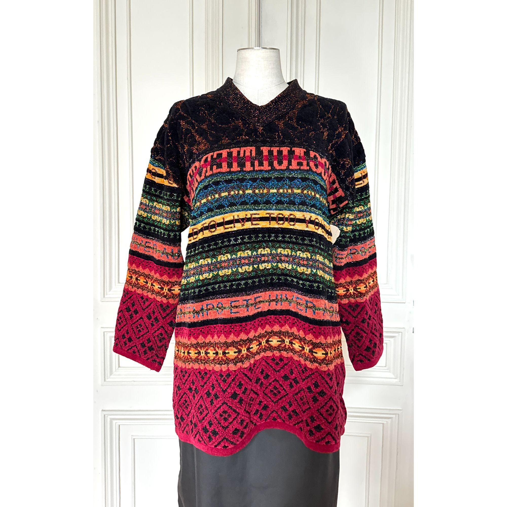 Jean Paul Gaultier FW 1995 Maille Lurex Multicolor Sweater Size US L / EU 52-54 / 3 - 2 Thumbnail