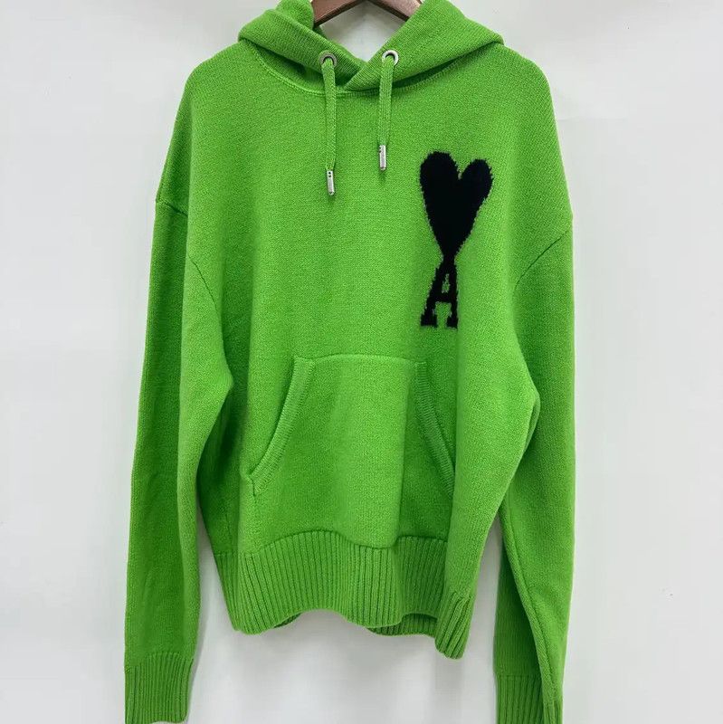 AMI AMI Green Men's Hoodie with Heart Design 0089 Size US S / EU 44-46 / 1 - 1 Thumbnail