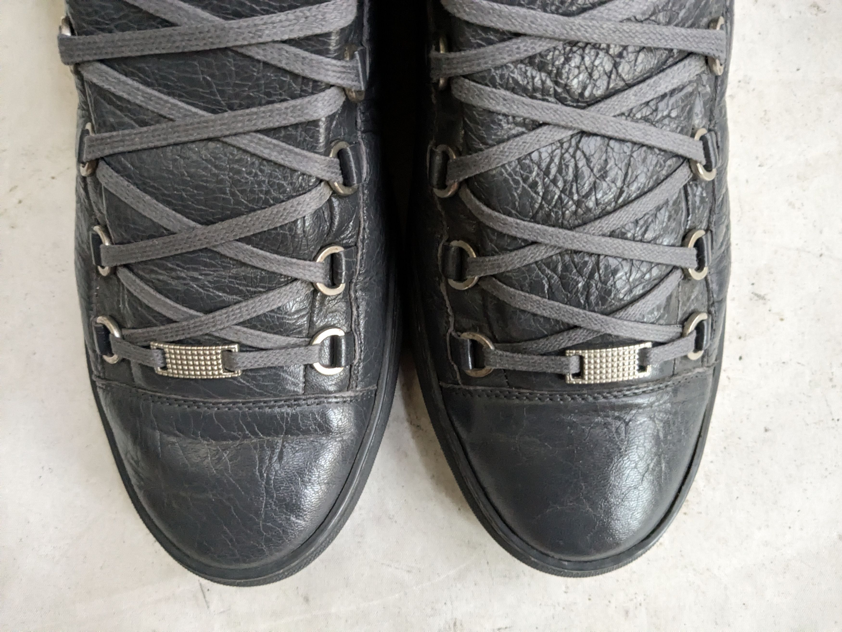 Balenciaga Balenciaga Arena Gray 14 Leather High Tops Size US 14 / EU 47 - 3 Thumbnail