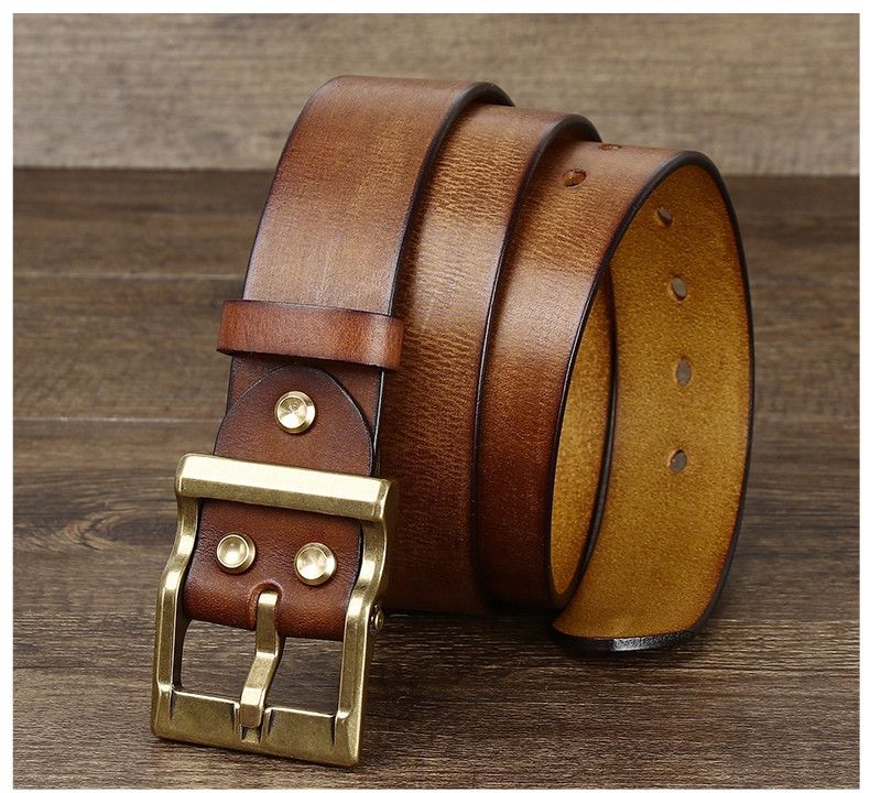 Japanese Brand × Vintage Copper Buckle Leather Belt Size ONE SIZE - 1 Thumbnail