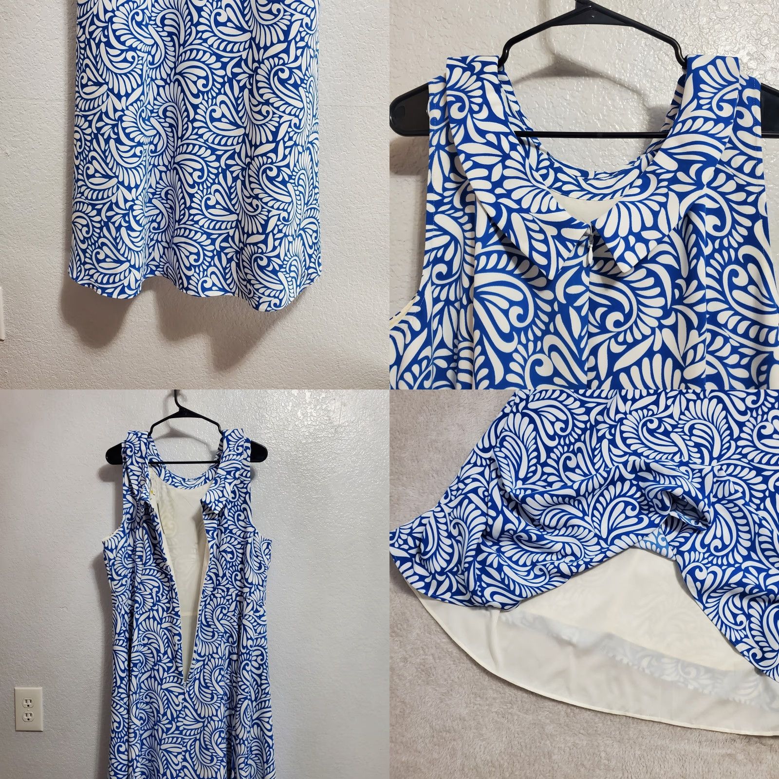 Boden Boden Dress Women 16/18R Blue White Paisley Clarissa Midi Sleeveless Lined Size XXL / US 16-18 / IT 52-54 - 8 Thumbnail