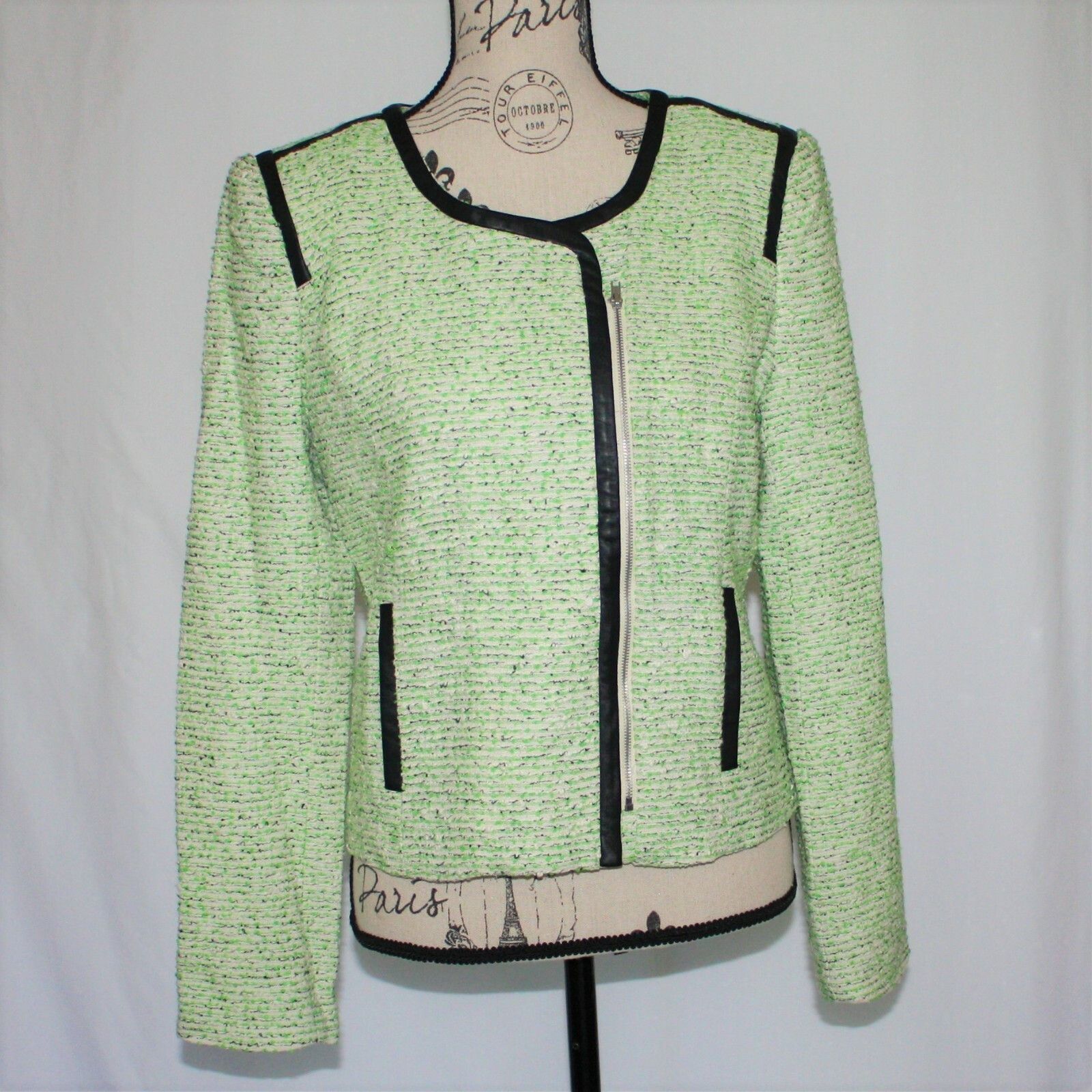 Other Romeo & Juliet Couture Faux Leather Trim Tweed Jacket $255 Size M / US 6-8 / IT 42-44 - 9 Thumbnail