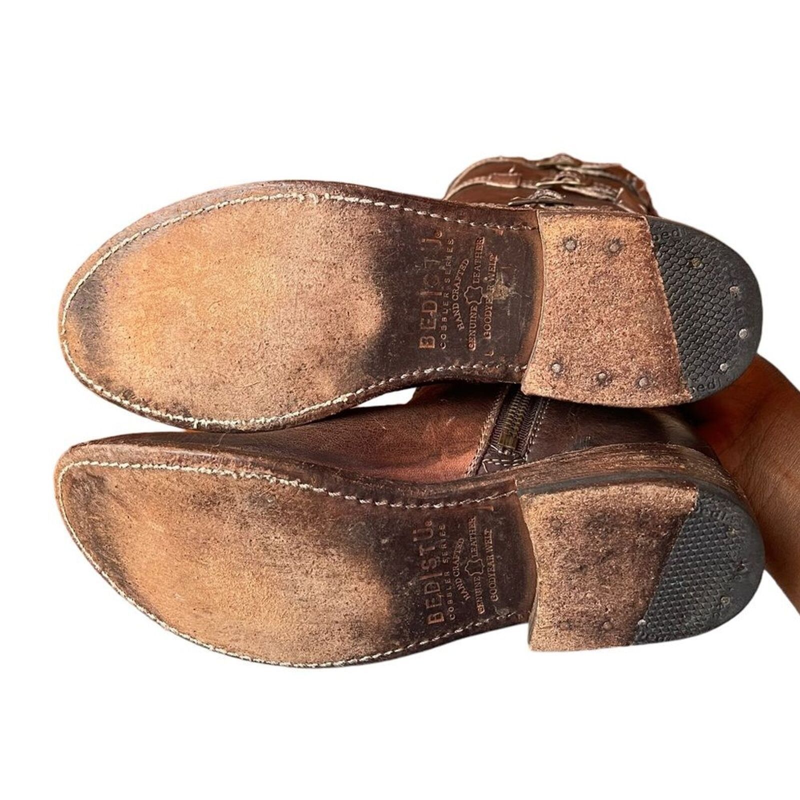 Bed Stu Bed Stu Sz 7.5 Brown Leather Buckled Cobblestone Boots Size US 7.5 / IT 37.5 - 8 Thumbnail