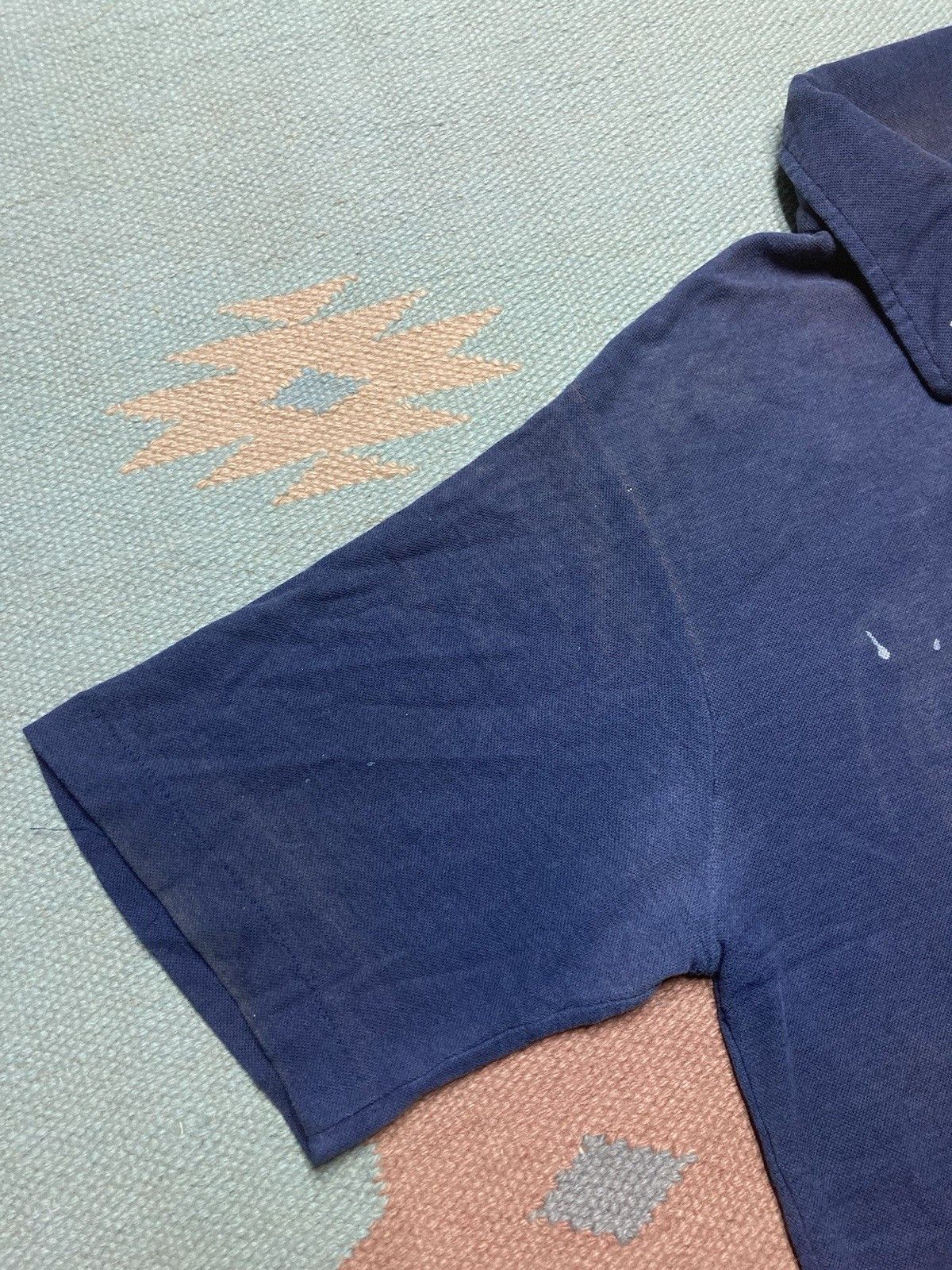 Vintage Vtg 70s polo shirt navy blue faded paint stained worn medium Size US M / EU 48-50 / 2 - 4 Thumbnail