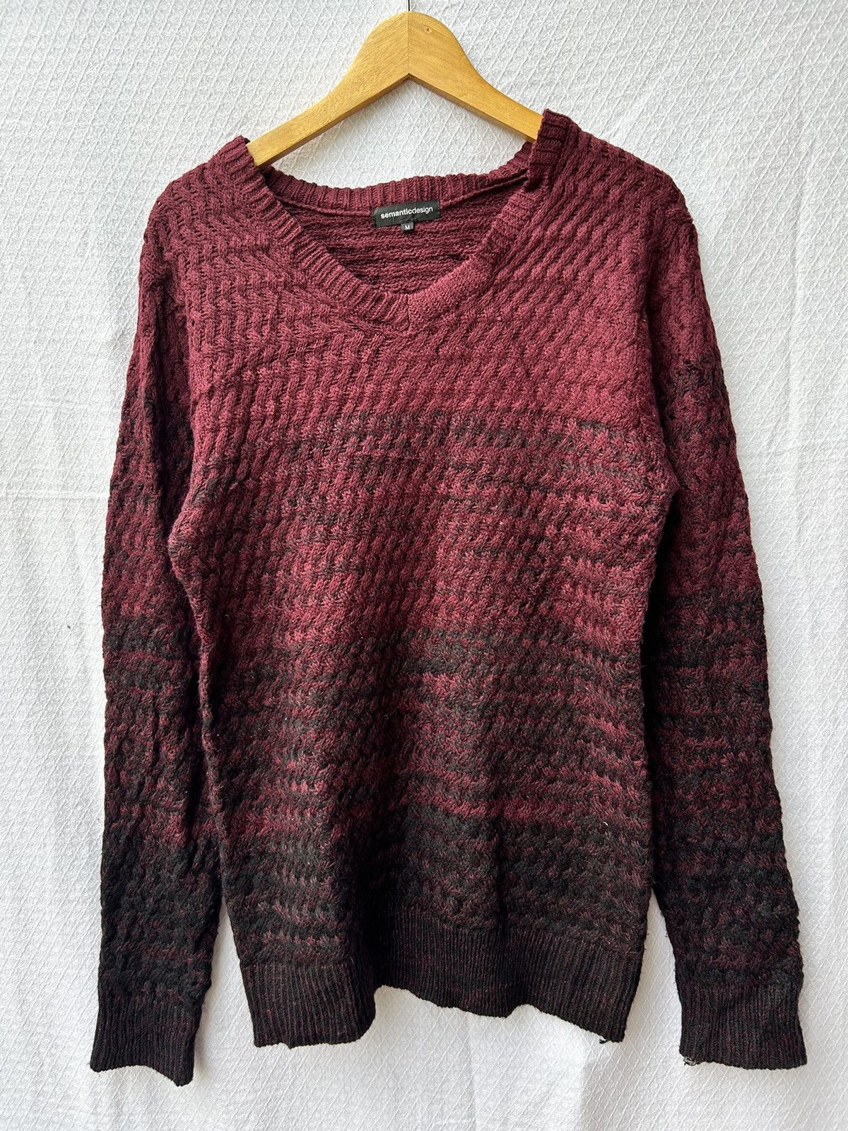 Semantic design knitted fuzzy mohair grunge style