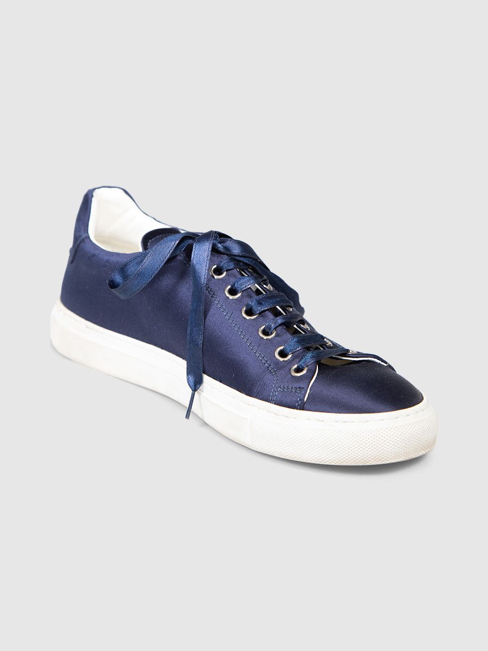 Jil Sander Navy Satin Trainers Size US 8 / IT 38 - 1 Thumbnail