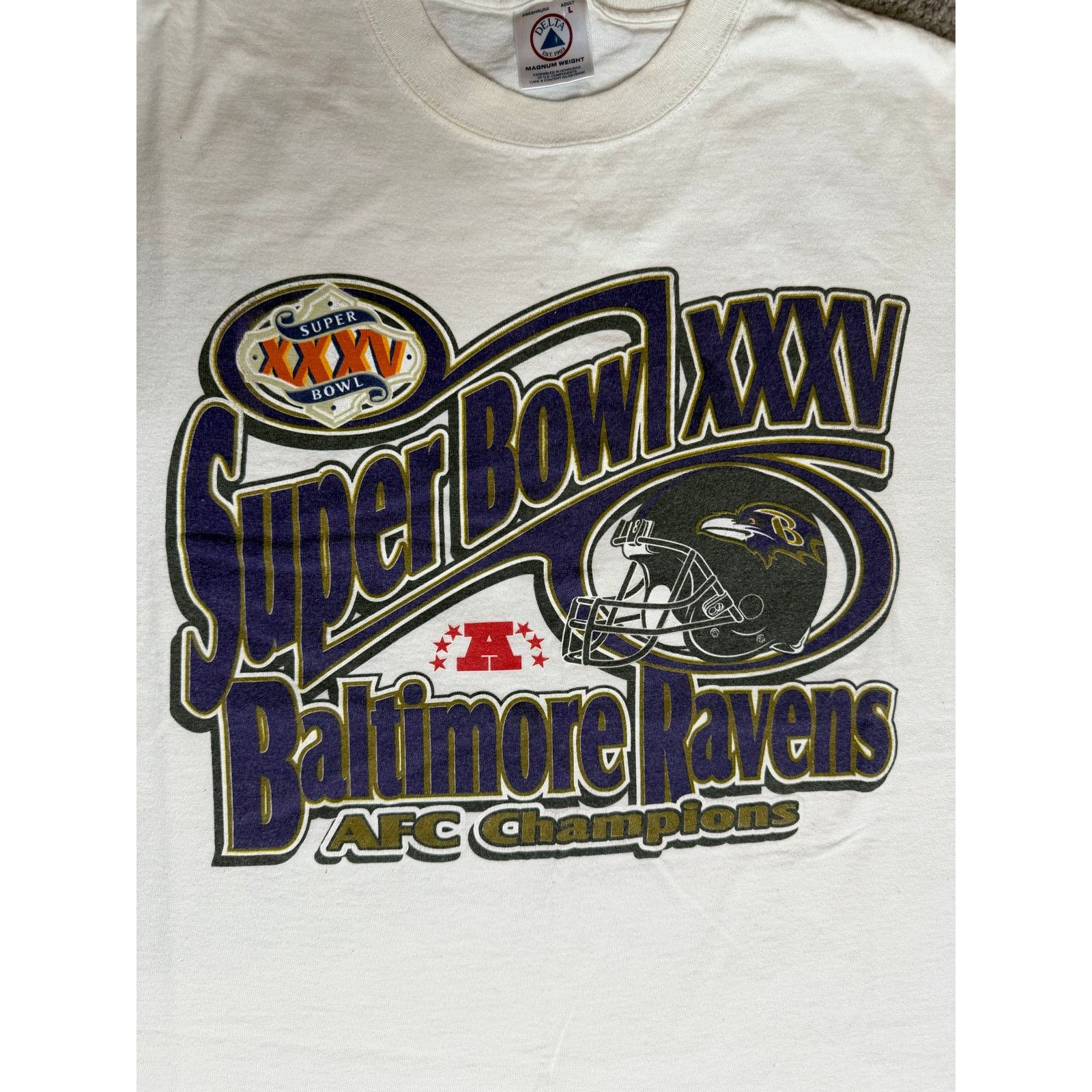 Delta × NFL × Vintage Vintage Baltimore Ravens Super Bowl XXXV NFL T-Shirt Size US L / EU 52-54 / 3 - 3 Thumbnail