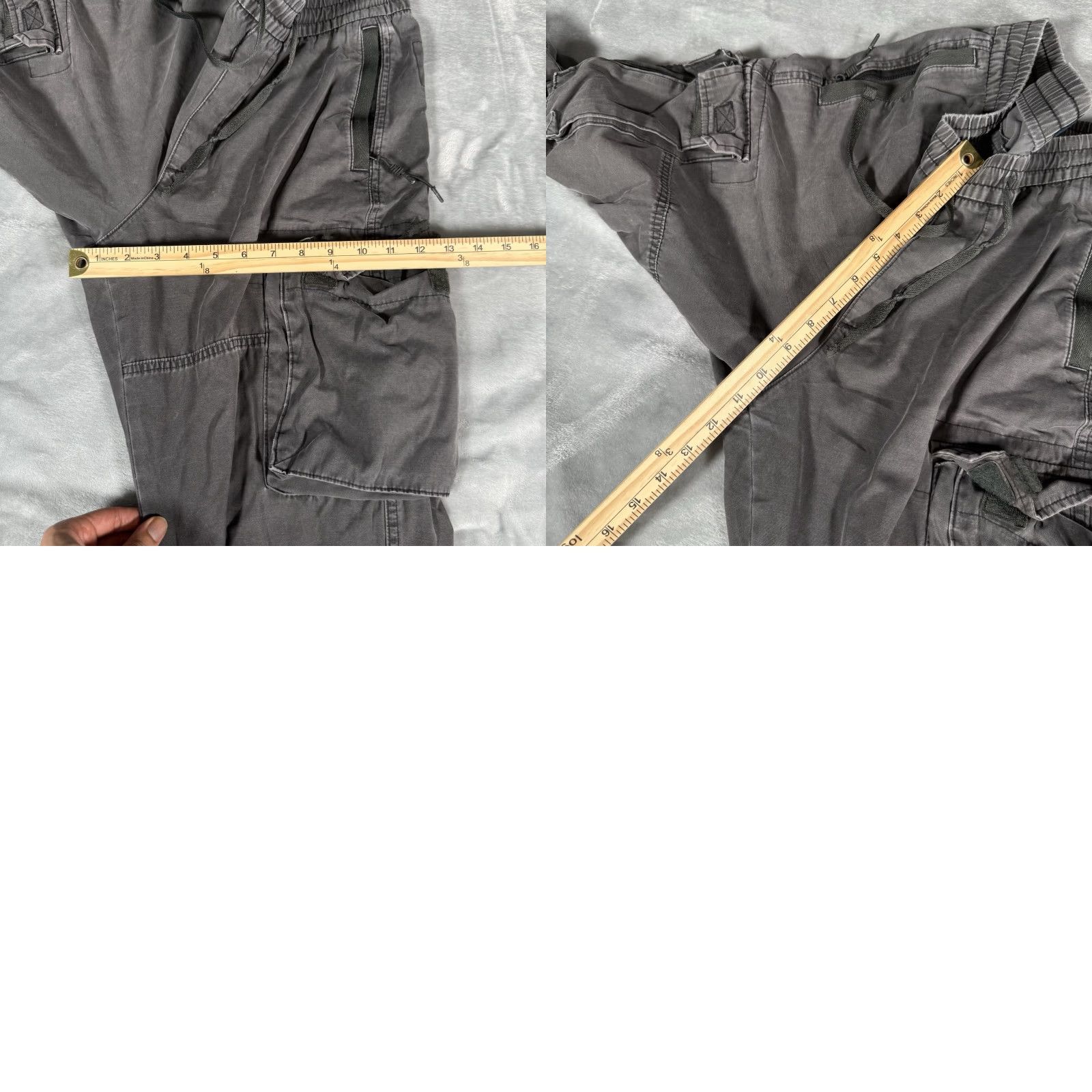 Abercrombie & Fitch Abercrombie & Fitch Cargo Drawstring Pants Mens M 28” Straight Gray Size US 31 - 9 Thumbnail