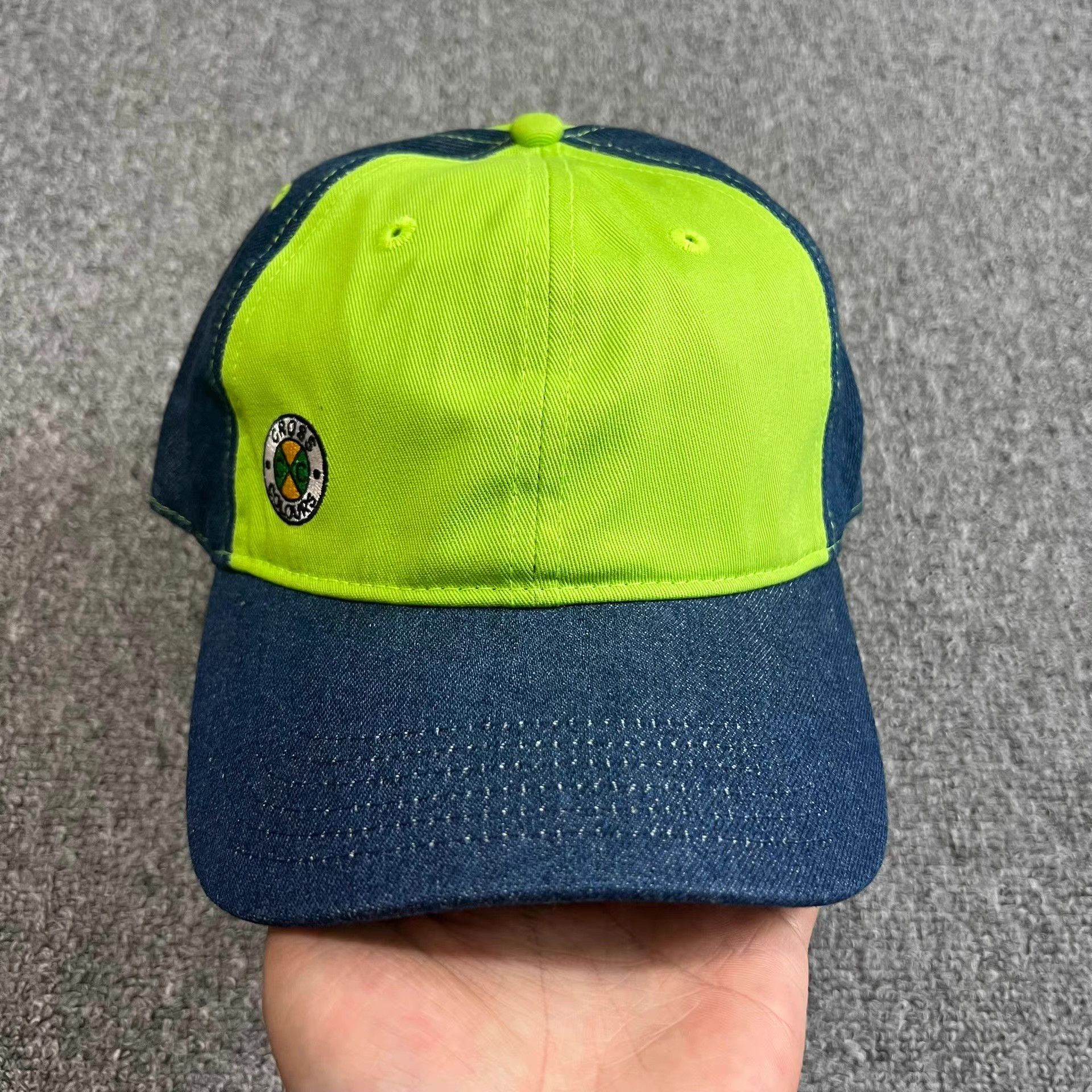 Cross Colours Cross Colours Denim Patchwork Curved Brim Baseball Cap Q7 Size ONE SIZE - 1 Thumbnail