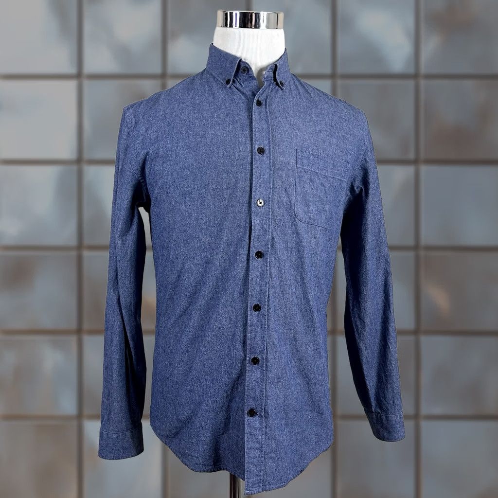 Vintage Frank & Oak Odessa Chambray Shirt Blue Button-Down Cotton Casual Shirt M Mens Size US M / EU 48-50 / 2 - 1 Thumbnail