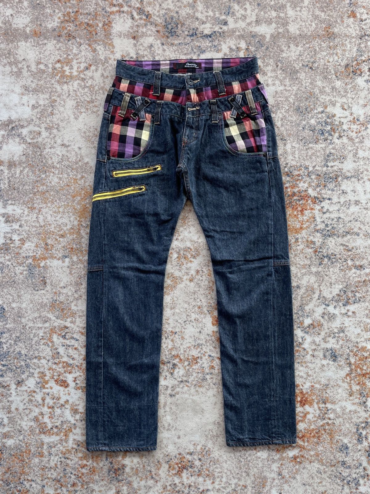 Japanese Brand × Vintage DOMINATE HANDCRAFT DOUBLE WAIST JEANS (LG6) Size US 30 / EU 46 - 1 Thumbnail