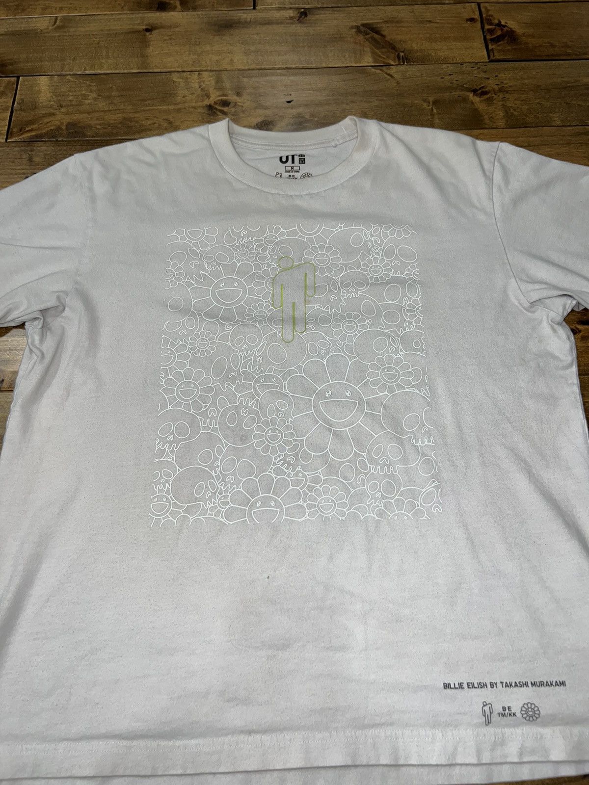 Billie Eilish × Takashi Murakami × Uniqlo Billie Eilish Takashi Murukami Flower Skulls T-Shirt Size US M / EU 48-50 / 2 - 4 Thumbnail