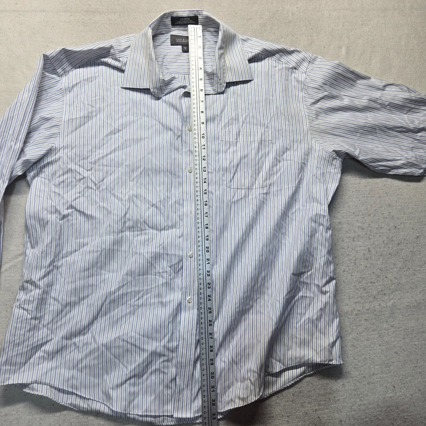 Croft & Barrow Croft & Barrow Shirt 18.5 36 White Blue Striped Long Sleeve Button-Up Mens Cotton Polyester Casual Formal Modern Vintage: No Size US XXL / EU 58 / 5 - 6 Thumbnail