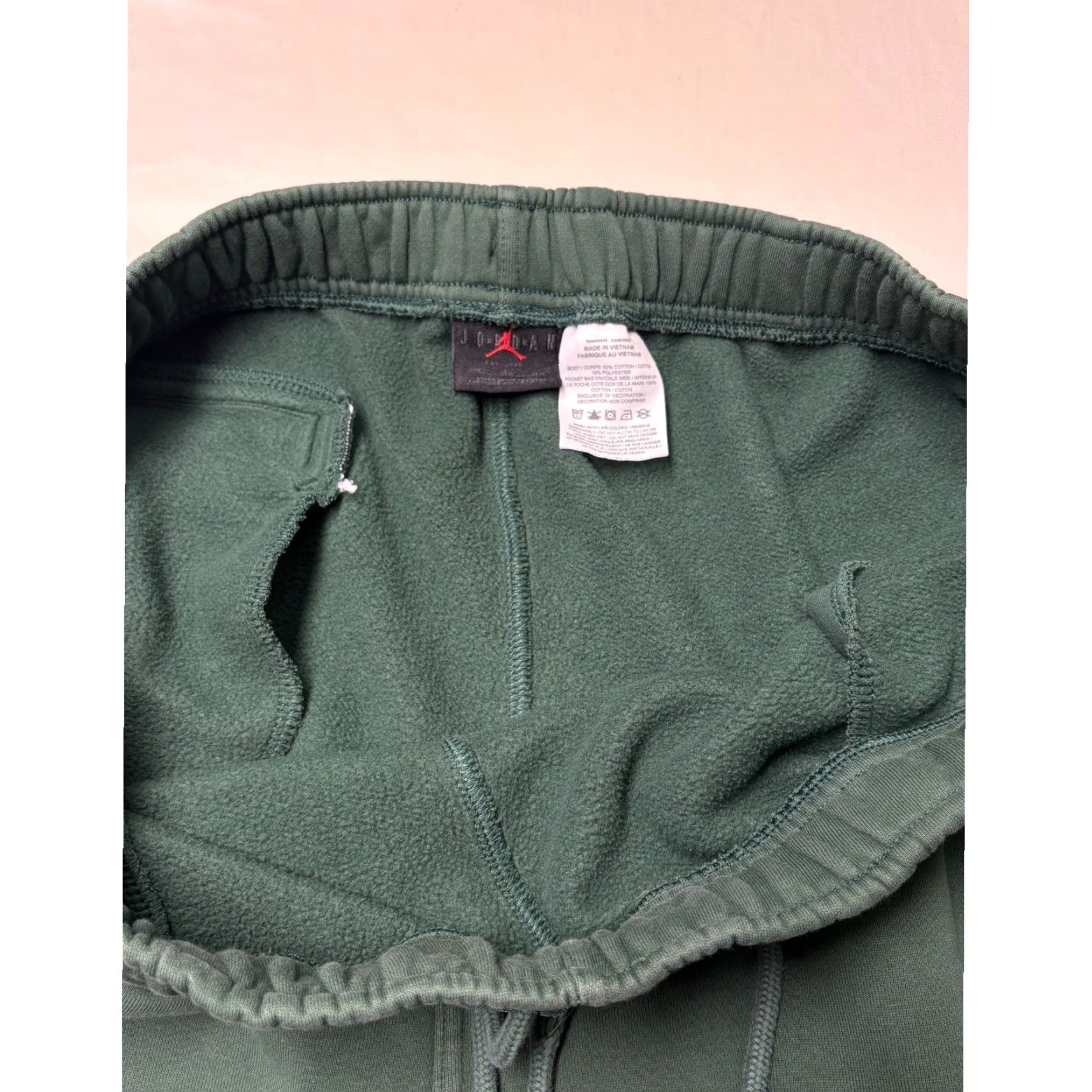 Jordan Brand Jordan Jumpman Sweatpants Pants Men 2XL Green Fleece Elastic Waist Drawstring Moisture Wicking Athletic Training Size US 39 - 7 Thumbnail