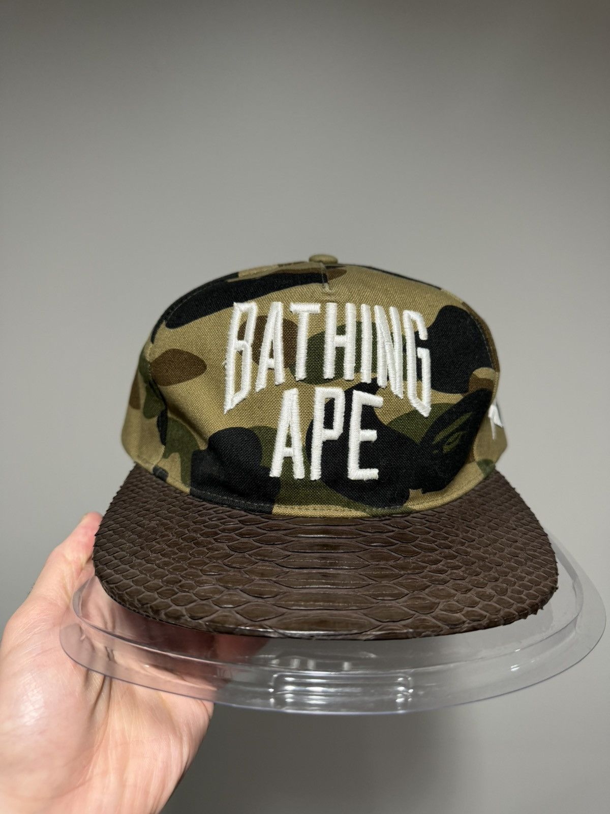 Just Don Just Don x Bape RSVP 2015 OG Green Camo Brown Snakeskin Hat Size ONE SIZE - 12 Thumbnail