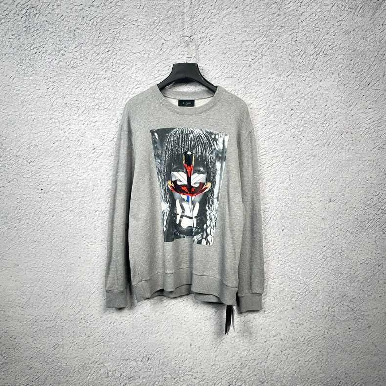 Givenchy Givenchy New Gray Indian Geometric Pattern Print Round Nec Size US XS / EU 42 / 0 - 1 Thumbnail