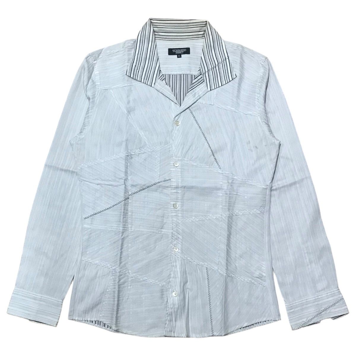 Tornado Mart Tornado Mart Patchwork Collar Shirt Size US S / EU 44-46 / 1 - 1 Thumbnail