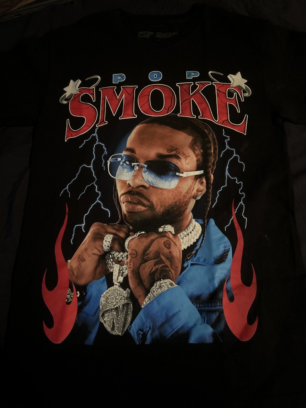 Band Tees × Rap Tees Pop smoke red black tee Size US S / EU 44-46 / 1 - 1 Thumbnail